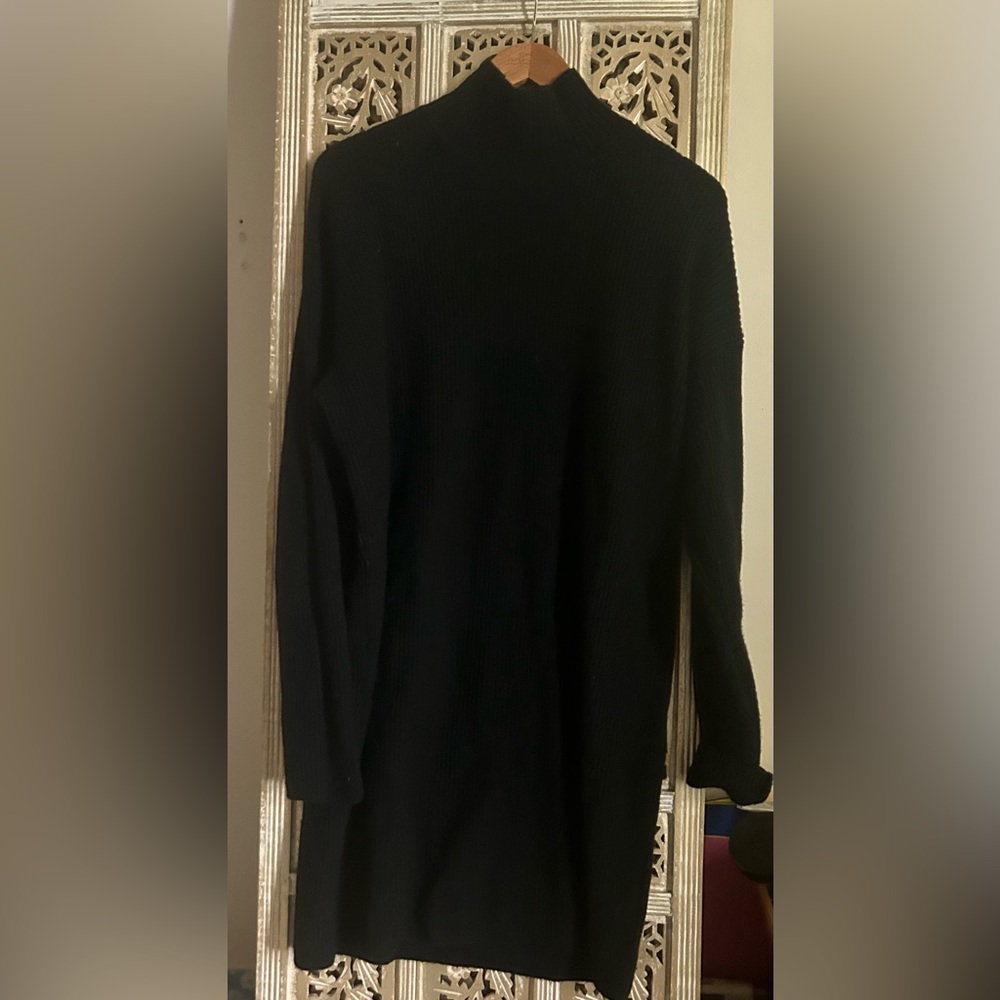 Gap Rib Turtleneck Oversized Mini Sweater Dress Tall Cute Winter Sweater Dress - Picture 2 of 4